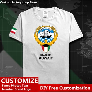 Kuwait País, Bandeira T-shirt DIY Personalizado Jersey Fãs Nome Número do LOGOTIPO da Marca do Algodão do T-shirts Homens Mulheres Solto e Casual T-shirt de Esportes