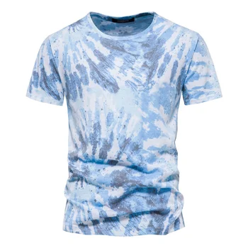 Homens de camisa de Manga Curta T-shirt 2022 Xiaxin Puro Algodão Colorido Impressão de Praia Casual T-shirt dos Homens
