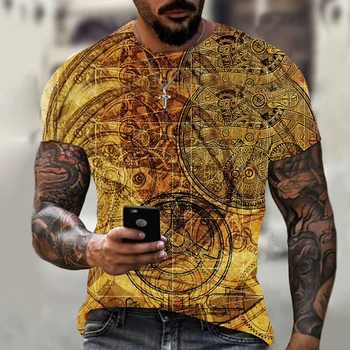 202022 Moda Verão masculina Impressos em 3D Camisas de Hip Hop Bússola de Manga Curta T-Shirts da Moda