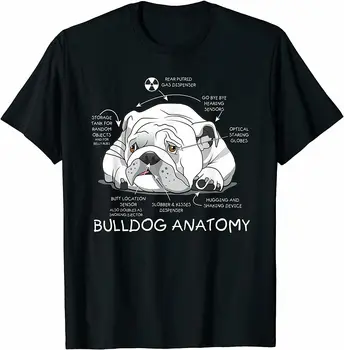 Engraçado Bonito Inglês Bulldog Anatomia Do Cão Biologia Presente T-Shirt
