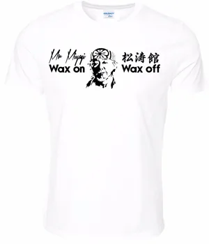 T-Shirt Casuais Camisetas Mr Miyagi Cera De Parafina Fora Camiseta Karatê Kid Filme Tee Novidade Impressionante De Camisas De Impressão Digital