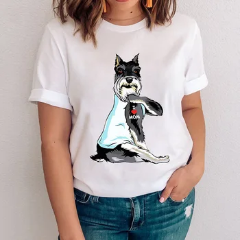 2022 Roupas De Senhora Tees Bonito Dos Desenhos Animados Do Cão Gráfico Kawaii Animal De Estimação Doce De Moda Animal Print Tops Das Mulheres T-Shirt De Vestuário Feminino Tshirt