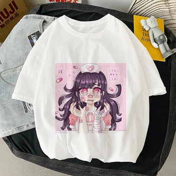 Ulzzang Kawaii Doce Meninas Anime Japonês de Verão Casual Mulheres T-shirt Feminina Solta Harajuku Tops de Hip Hop de grandes dimensões Tees de Roupas