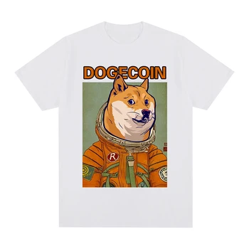 Dogecoin espaço T-shirt Btc Blockchain Homens T-shirt Nova TEE TSHIRT Mulheres Tops Novidade Novo Design