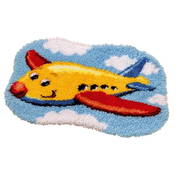 Cartoon Avião Foamiran para artesanato trava do gancho tapete carpete bordado de fazê-lo sozinho tapeçaria kits de trava do gancho kits de ponto de tapete