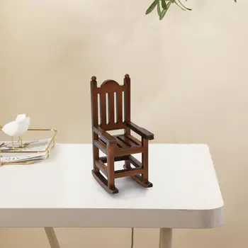 Prático Boa Casa De Bonecas Cadeira De Balanço De Madeira Móveis De Não-Trivial De Simulação De Cadeira De Aparência Vívida Do Favor De Partido