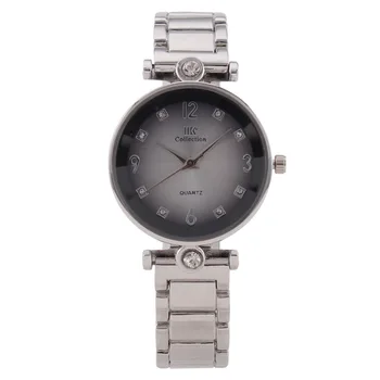 Luxo Rodada de Quartzo, cristal de rocha Mostrador Digital Casual Relógio de Pulso de aço Inoxidável Pulseira de Moda Relógio Impermeável relógio de Pulso para as Mulheres