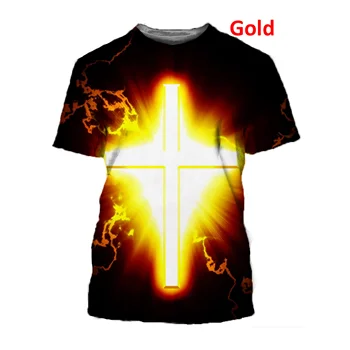 2022 das Mulheres Blusa de Manga Curta Verão Tops Homens Cruz Cristã Preto-e-Branco de Jesus Imprimir T-Shirt Plus Tamanho XS-5XL