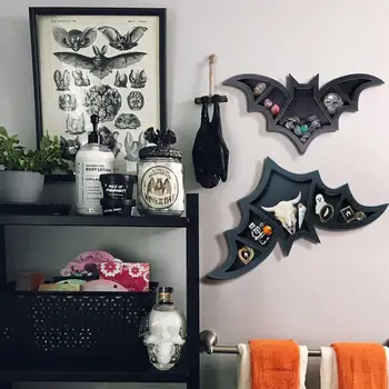 Organizador Rack atraente Pendurado na Parede Rack Leve Decorativos de Halloween Grande Estilo Morcego Pendurado na Parede Rack de Armazenamento