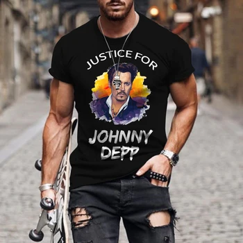 2022 Harajuku Roupas T-Shirts Johnny Depp Moda Impressos em 3D Designer de T-shirt Para Homens da Marca de grandes dimensões T-shirt de Manga Curta T