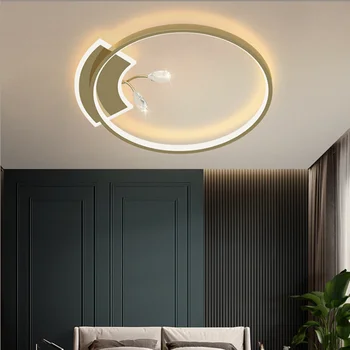 Luz de luxo quarto lâmpada moderna minimalista Nórdicos iluminação cobre arte criativa quente sala de estar de teto redonda da lâmpada