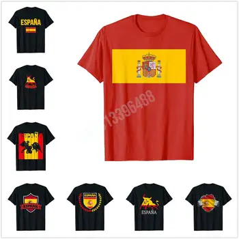 Mais o Design de Espana Bandeira espanhola Espanha Bull T-SHIRTS Para os Homens das Mulheres T-Shirt Hip Hop Tops de Algodão Tees