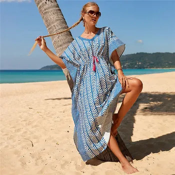Bohoblue Retro Cordão de Biquíni Cover-ups das Mulheres Vestido de Praia, roupa de Praia maiô Cobrir Robe De Plage Sarong