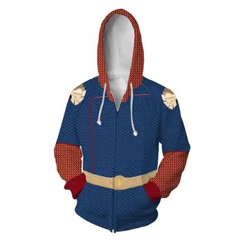 OS Meninos Cosplay Capuz de Impressão 3D Traje de Jaqueta de Capuz Zíper do Casaco de Halloween Zíper Jersey