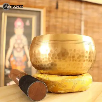 1Pc Nepal Artesanal Tibete Buda Som Tigela de Yoga, Meditação, Cânticos Tigela de Bronze do Sino