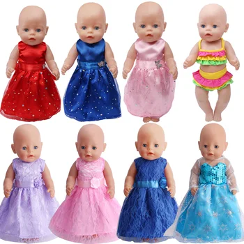 43, Menino Americano Roupas de Boneca Vestido de Princesa Vestido de Noite Vestido de Rainha Nascimento do Bebê de Brinquedo de 18 Polegadas de Menina Boneca de Presente F80