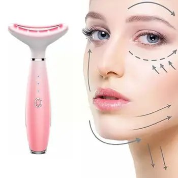 A pele da Beleza do Rejuvenescimento do Rosto Massager Facial Pescoço com Base Na Tripla Acção DIODO emissor Térmico Vibração Tecnologias Para a Pele C V3M8