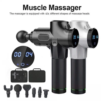 6 Cabeça Display LCD de Massagem Corporal Arma Muscular, Exercícios de Relaxamento Massager Elétrico Arma de Alívio de Dor do Emagrecimento Shaping 3200r/min