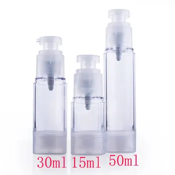 30g transparente, vazio, vácuo airless plástico loção creme de garrafas recipiente, 1oz tamanho de viagens creme recipiente bomba airless 30ml
