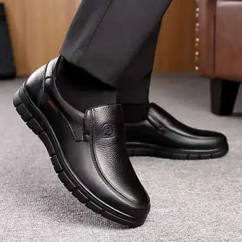 2022 Homens de verdadeiro Sapatos de Couro 38-46 Cabeça de Couro Macio, Anti-derrapantes de Borracha Sapatos Sapatos de Homem Casual de Couro Verdadeiro de Sapatos