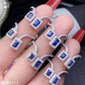 KJJEAXCMY fine jewelry, natural de safira de prata 925 mulheres novas anel de suporte de teste requintado