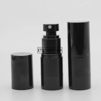 100pcs 15ml preto Vácuo emulsão frasco de bomba,bomba airless Spray de garrafas vazias frascos de loção recipiente com bomba de F3454