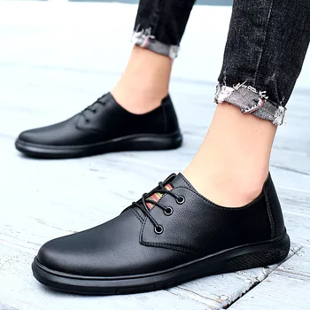 Genuíno sapatos de couro, sapatos masculinos impermeável respirável esportes de negócios formais Homens casual sapatos Flats Calçado Calçado de Trekking