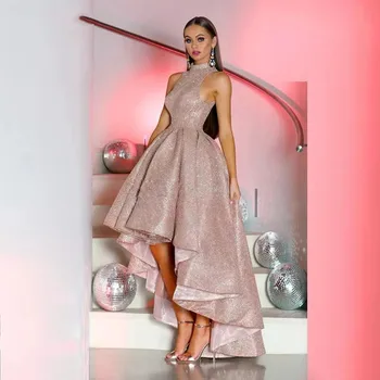 2022 Rosa De Ouro, Vestidos De Baile, Glitter, Lantejoulas Árabe De Dubai Vestido De Festa Baratos De Meninas Africanas Formal Dubai Vestidos De Noite