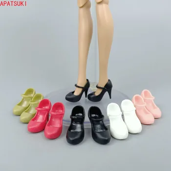 5Pairs/monte Moda de Sapatos de Salto Alto para a Boneca Barbie com o Trabalho de Escritório Bombas de Sapatos Sandálias para Boneca Blythe Calçado Crianças Brinquedos de DIY