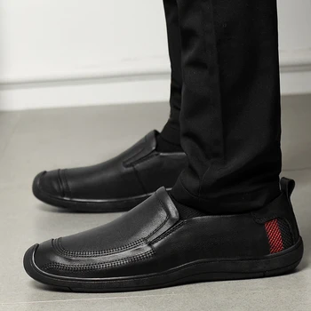 2022 Novos Homens Derby, Sapatos de Couro Genuíno Homem de Casamento Office Deslizamento No Sapato Masculino Clássico da Testa Preto Bom Formais Elegantes Sapatos de Homens