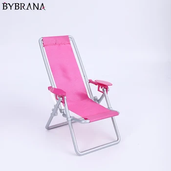 Bybrana BJD casinha de Bonecas Móveis de 1/6 Dobrável Cadeira de Banho Acessórios Para a Boneca Para a Cadeira de Praia Salão Vermelho da Rosa
