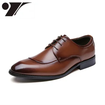 Moda Sapatos de Couro Preto dos Homens de Negócios Genuína Desgaste Formal Confortável Homens Sapatos Cavalheiro Sapato