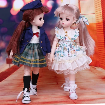 30cm Bonito BJD Boneca com os Olhos Grandes DIY Brinquedos Princess Dress-up Fazer Blyth Bonecas Presentes para a Menina Princesa Brinquedos