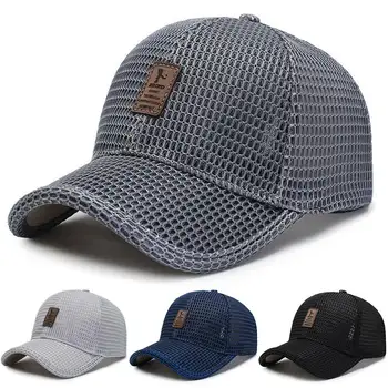 Nova Mens Malha Boné de Beisebol Logo Golf chapéu Unisex-Sol Snapback Chapéus Gorras Verão Respirável Caps