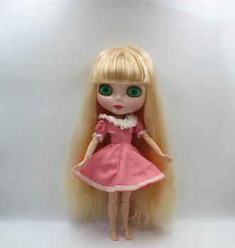 Blygirl Blyth boneca Luz dourada franja, cabelo liso nude boneco de 30cm do órgão conjunto 19 conjunta DIY boneca pode alterar maquiagem