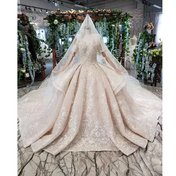 BGW HT42216 Luxo de Vestido de Noiva Com Véu de Noiva de Borla Fora Do Ombro Apliques Bola Vestido de Casamento do Laço Vestidos Abiti Da Sposa
