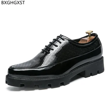 Patente de Calçados de Couro para Homens 2022 Casual de Negócios Sapatos de Homens de Oxford Homens Sapatos italianos мужская обувь на осень Chaussure