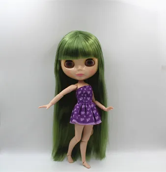 Blygirl Blyth boneca Verde franja, cabelo liso nude boneca órgão conjunto 19 conjunta DIY boneca pode alterar a maquiagem brinquedos de presente