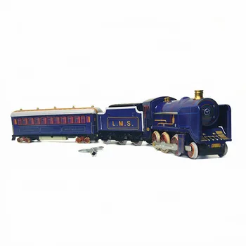 [Engraçado] Adultos Coleção Retro Vento de brinquedo Metal Estanho móveis Vintage Trilho de trem modelo Mecânico de um Relógio de brinquedo figuras de dom crianças