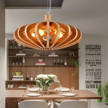 Designer LOFT arte em madeira maciça de abóbora luzes Pingente personalidade criativa lâmpada restaurante, sala de arte simples